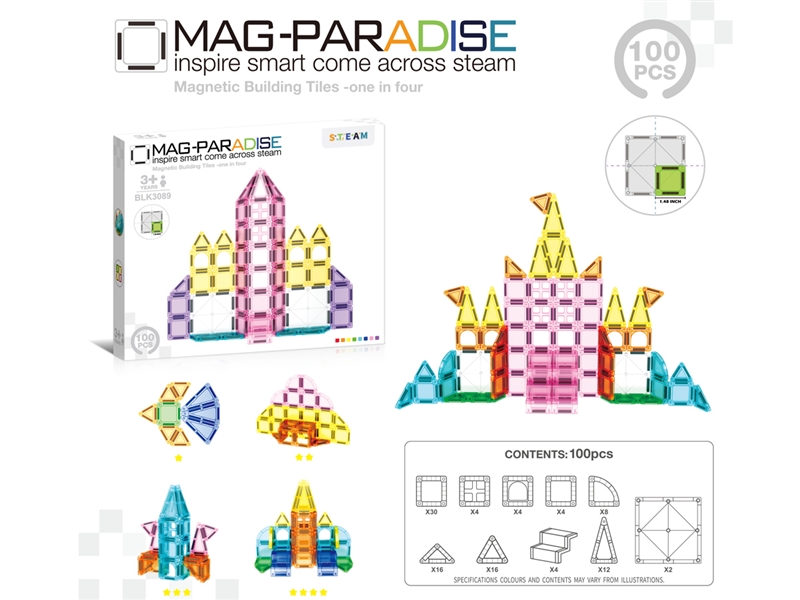 MAGNETIC BUILDING BLOCKS 100PCS - HP1249466