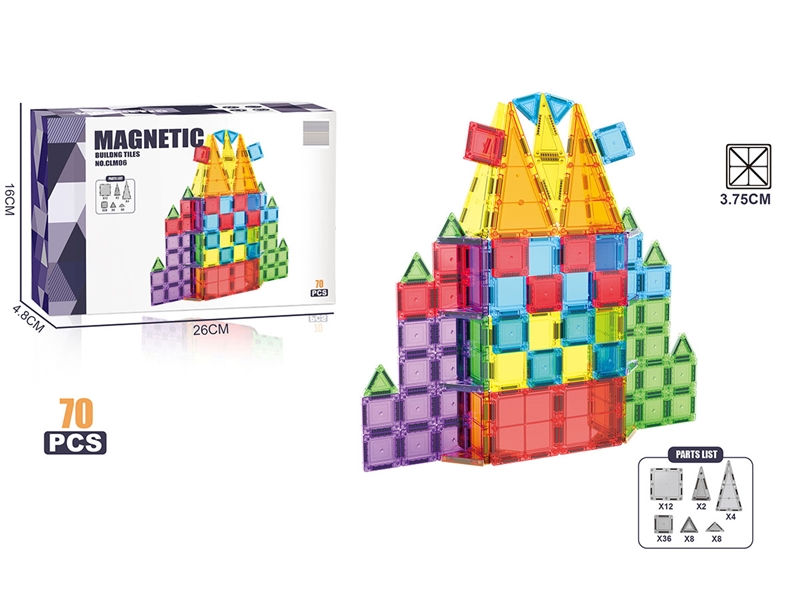 MAGNETIC BUILDING TILES 70PCS - HP1249471