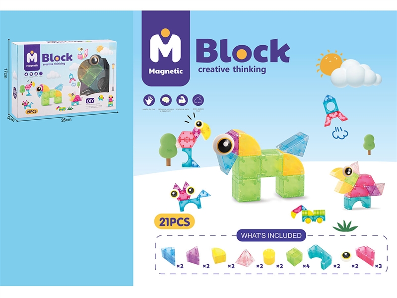 MAGNETIC BUILDING BLOCKS 21PCS - HP1249497