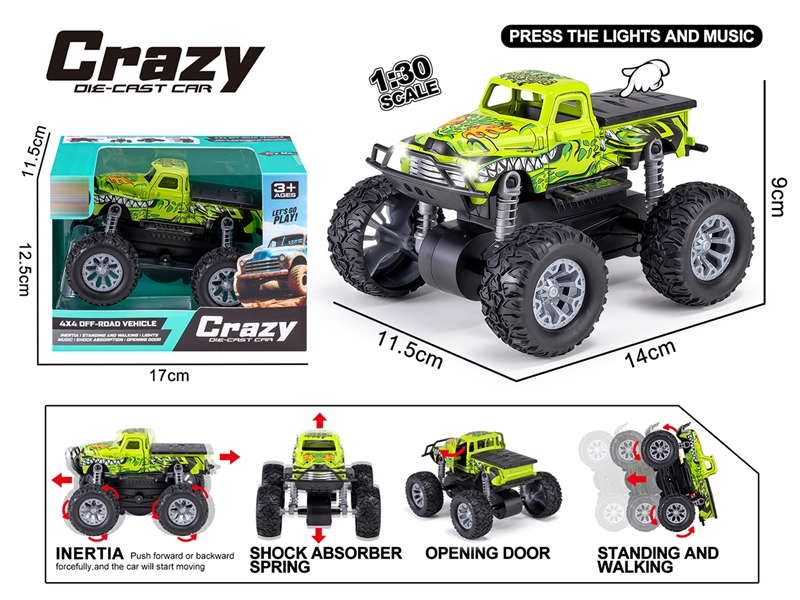 1:30 DOUBLE FRICTION DIE-CAST CAR W/LIGHT & MUSIC & CAN OPEN THE DOOR - HP1250636