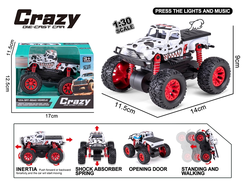 1:30 DOUBLE FRICTION DIE-CAST CAR W/LIGHT & MUSIC & CAN OPEN THE DOOR - HP1250638