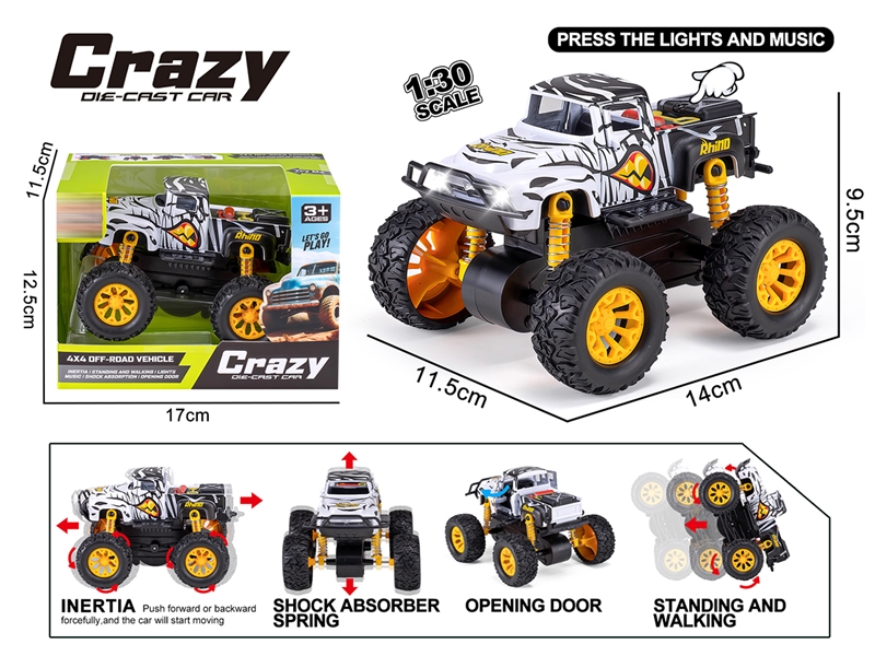 1:30 DOUBLE FRICTION DIE-CAST CAR W/LIGHT & MUSIC & CAN OPEN THE DOOR - HP1250640