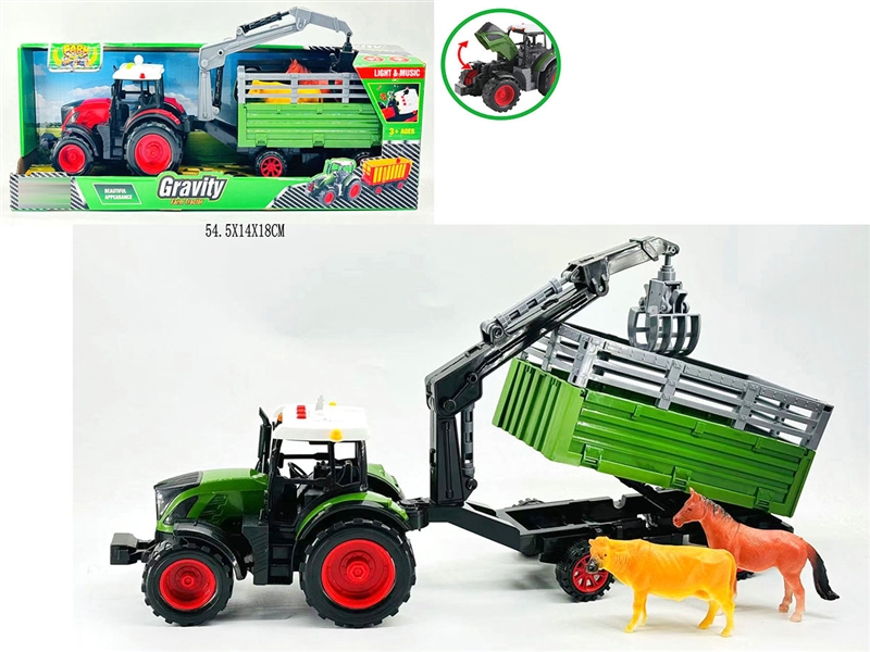 FRICTION FARMER TRUCK W/LIGHT & MUSIC，2ASST - HP1251107