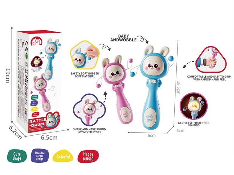 RATTLE-DRUM W/LIGHT & SOUND , 2COLORS - HP1251261