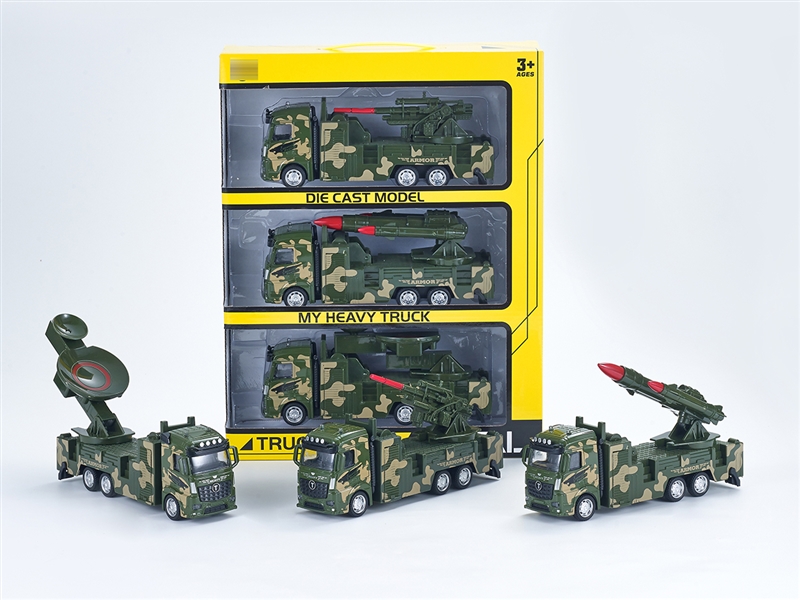 1:32 PULL BACK DIE CAST MILITARY CAR 3PCS - HP1251362
