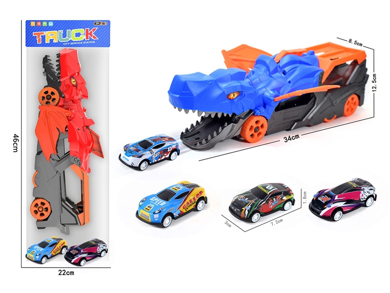 PULL BACK DINOSAUR CAR W/CAR 2PCS - HP1251711