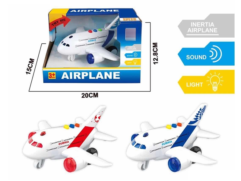 FRICTION AIRPLANE W/LIGHT & SOUND,2COLOURS - HP1251752