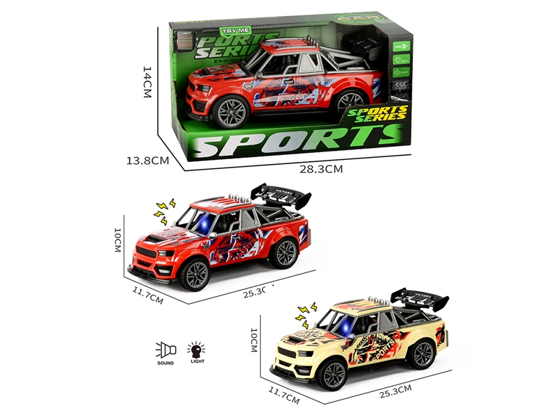 FRICTION CAR W/LIGHT & SOUND , 2COLORS - HP1252093