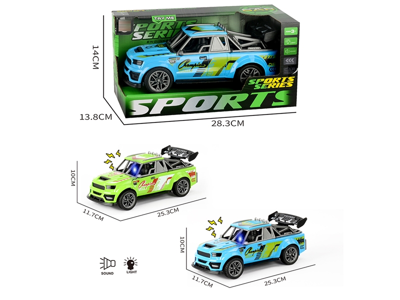 FRICTION CAR W/LIGHT & SOUND , 2COLORS - HP1252094