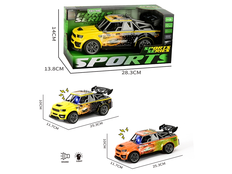 FRICTION CAR W/LIGHT & SOUND , 2COLORS - HP1252095