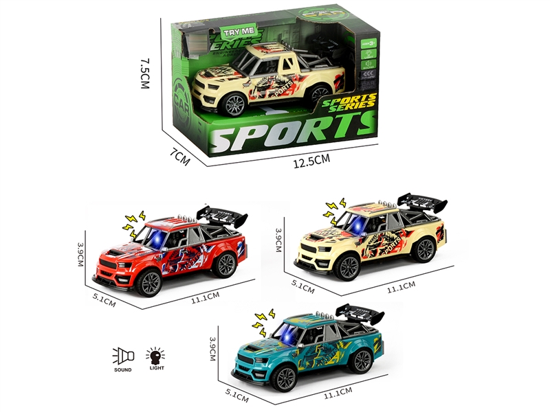 PULL BACK CAR W/LIGHT & SOUND,3COLOURS - HP1252099