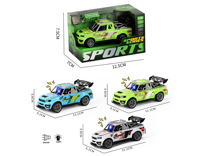 PULL BACK CAR W/LIGHT & SOUND,3COLOURS - HP1252100