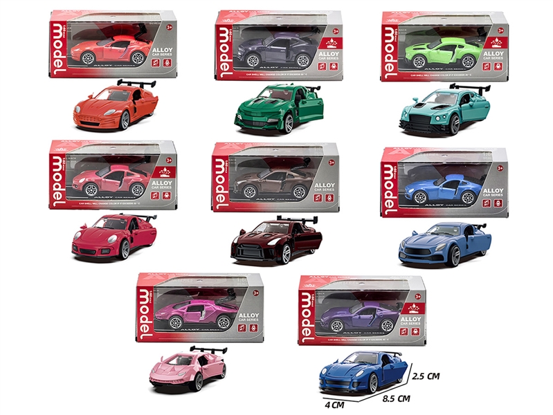 1:60 PULL BACK DIE-CAST CAR W/CAN OPEN THE DOOR, 8ASST - HP1252288