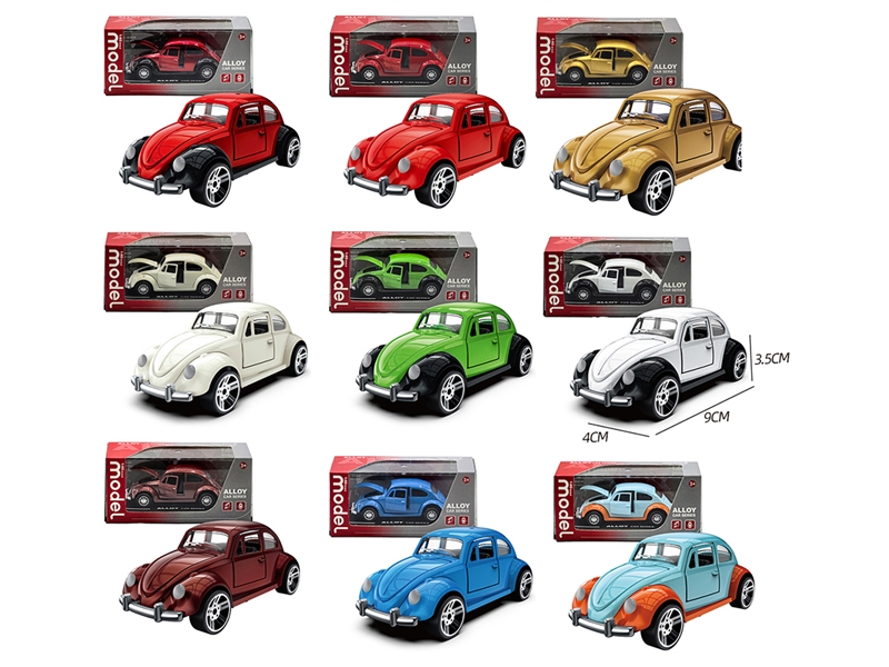 1:60 PULL BACK DIE-CAST CAR W/CAN OPEN THE DOOR, 9ASST - HP1252289