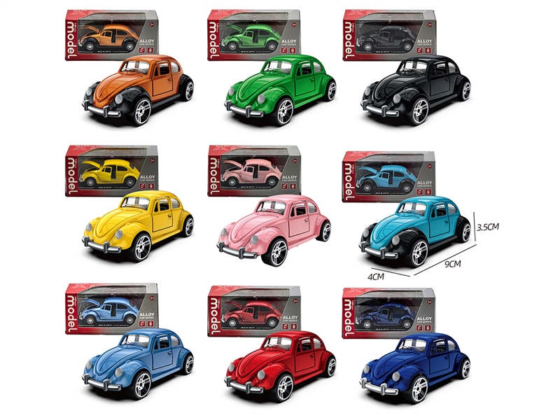 1:60 PULL BACK DIE-CAST CAR W/CAN OPEN THE DOOR, 9ASST - HP1252290