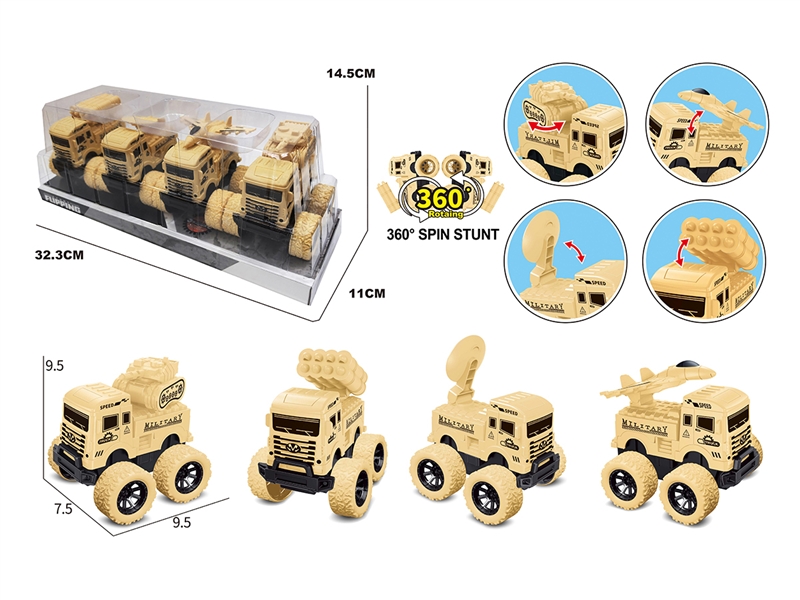 FRICTION MILITARY TRUCK 4PCS - HP1252297