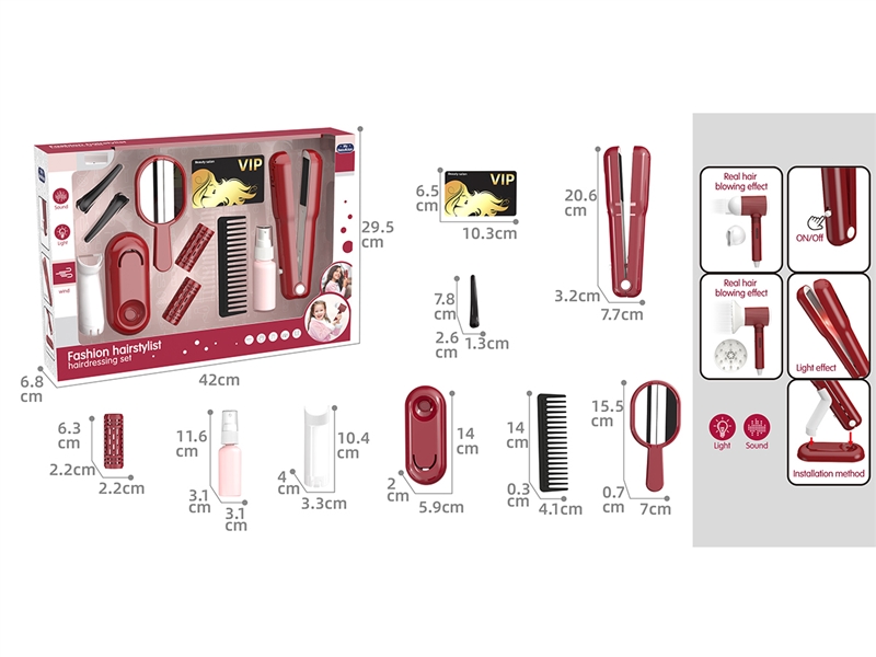 HAIRDRESSING SET W/LIGHT & SOUND - HP1252442