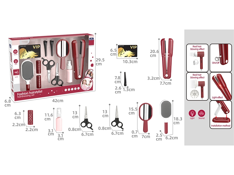 HAIRDRESSING SET W/LIGHT & SOUND - HP1252444