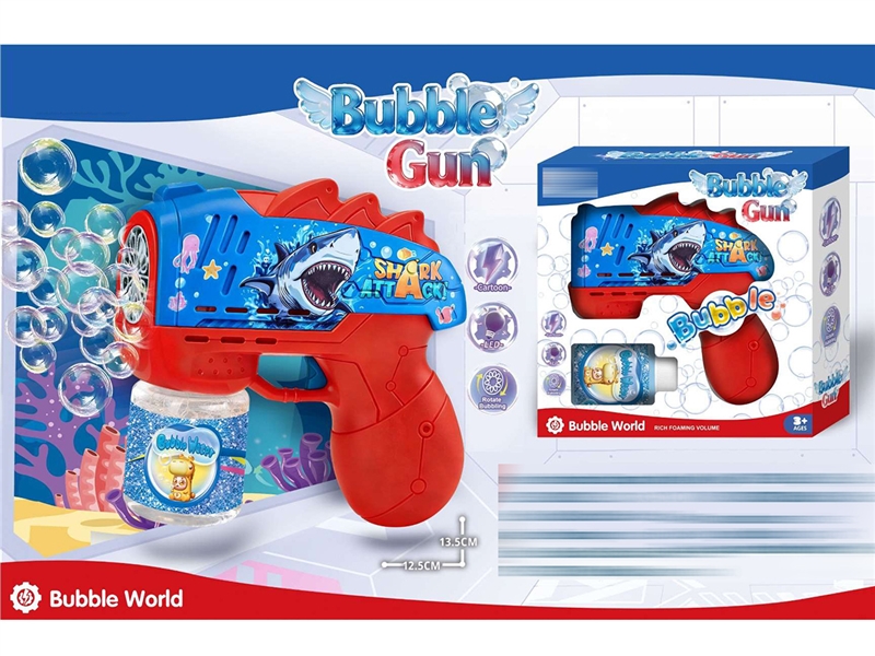 鲨鱼弧形UV泡泡枪配1
瓶65ML泡泡水 - HP1252728