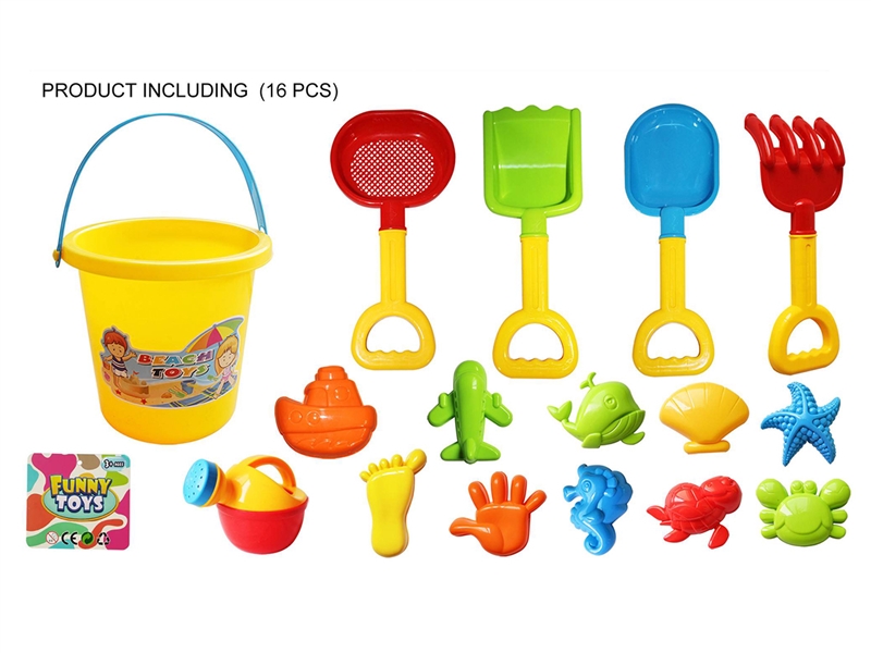 16件套圆形沙滩桶 - HP1252773