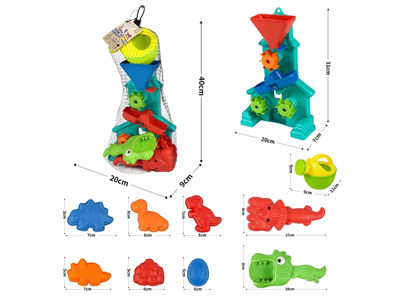 沙滩玩具沙漏10PCS(夏日玩沙子沙铲沙工具沙模具套装) - HP1252793