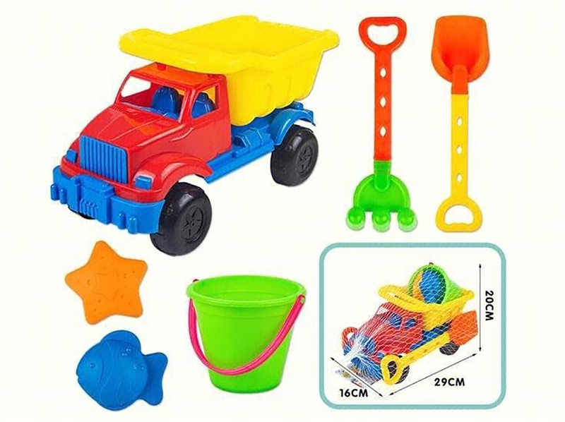 沙滩东风车（6件套）6pcs沙滩车套装户外沙滩玩具车玩沙铲沙滩工具 - HP1252799