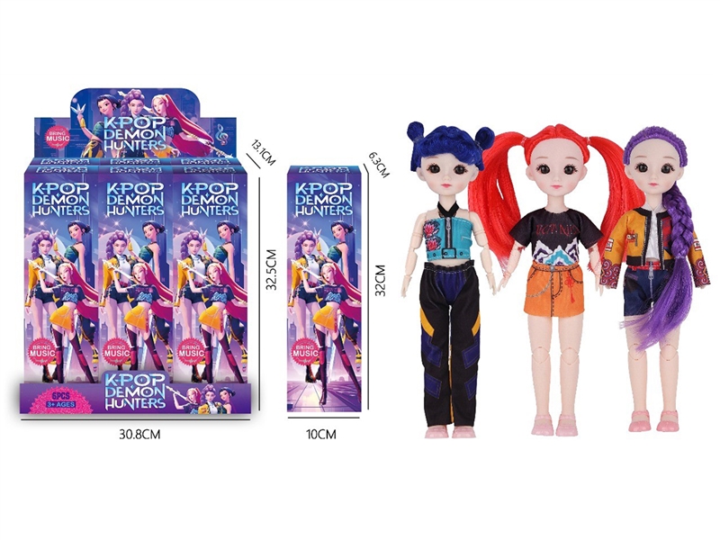 12寸实身12关节K-POP猎魔女团露米米拉佐伊娃娃         （带灯光+音乐） - HP1252928