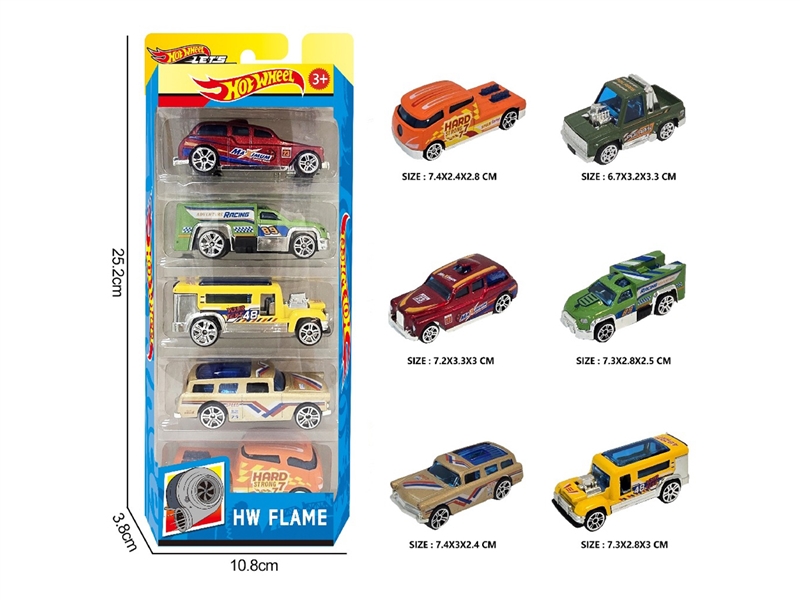 1:64风火轮合金6款5只装（汽车，巴士，轿车） - HP1253101