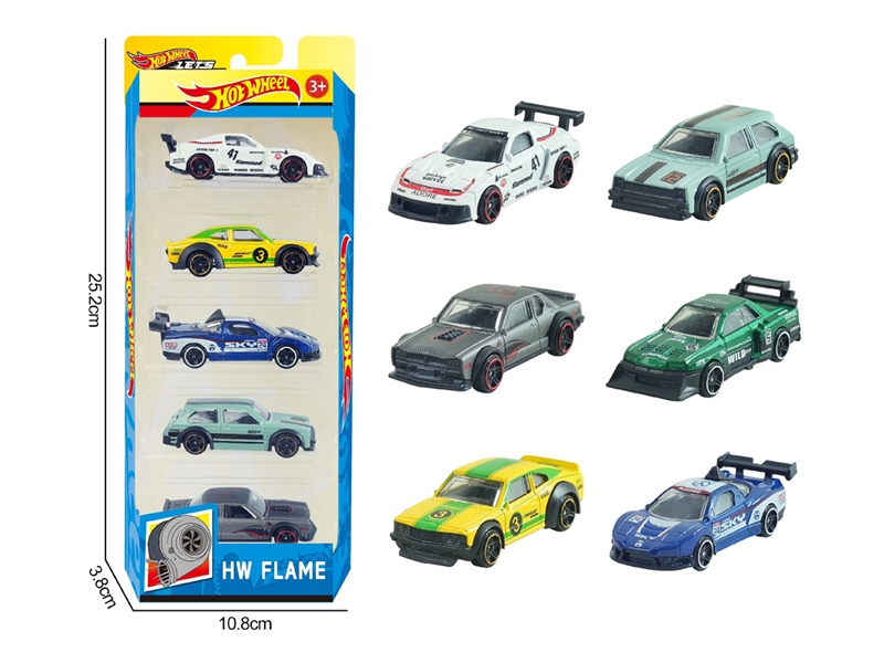 6款1:64风火轮合金肌肉车，赛车5只装 - HP1253103