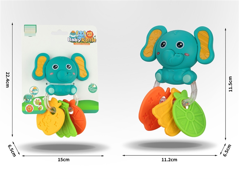 卡通大象解牙胶压摇铃 - HP1253140