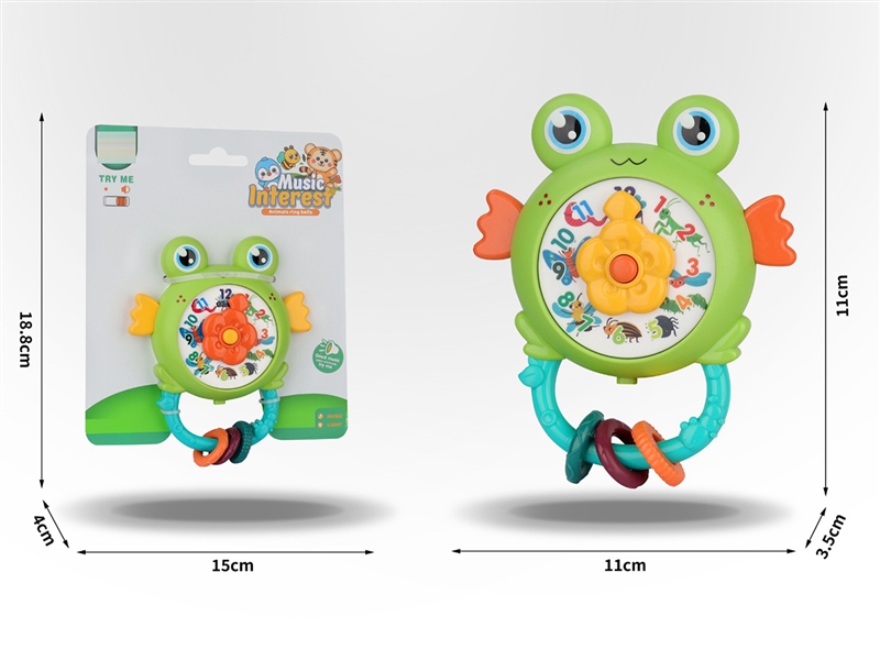 青蛙摇铃 （黄/橙2色混装）;灯光音乐（2*AAA，包电） - HP1253143