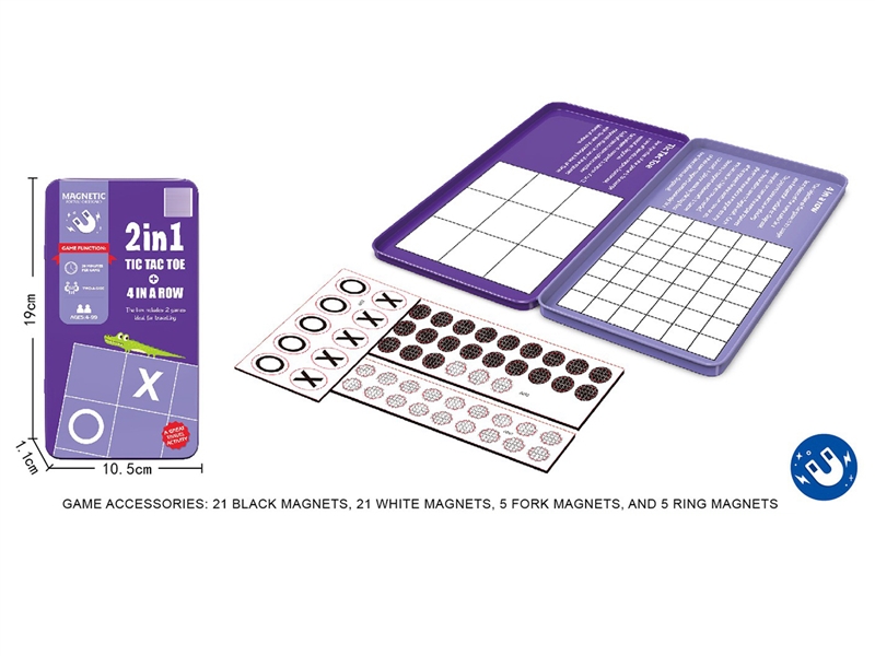 井字游戏+4排2合1（磁性铁盒） - HP1253222