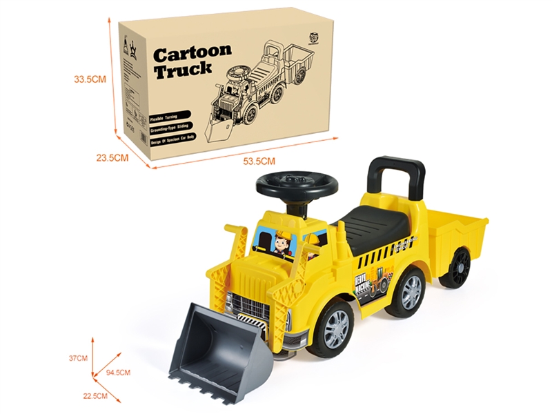 (GCC)音乐滑行童车带后斗，推土机（音乐方向盘） - HP1253340