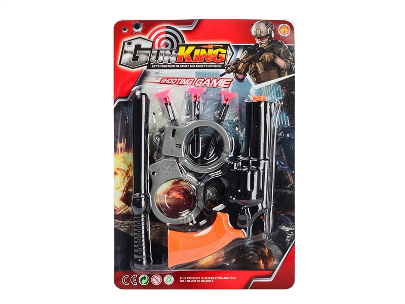 枪片警察套-三弹左轮枪针枪配手铐、警棍 - HP1253606