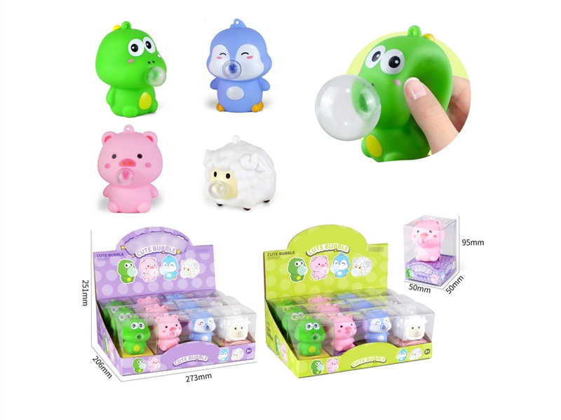 PINCH BUBBLE ANIMALS,4ASST,12PCS/DISPLAY BOX - HP1254402