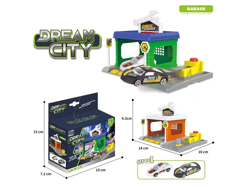 PARKING LOT W/2PCS DIE-CAST CAR - HP1254893