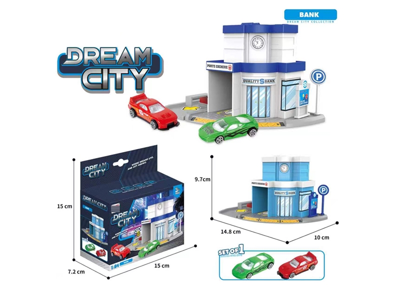 PARKING LOT W/2PCS DIE-CAST CAR - HP1254894