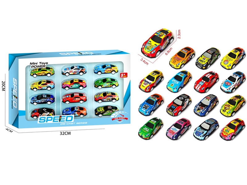 PULL BACK DIE-CAST CAR 12PCS - HP1255101