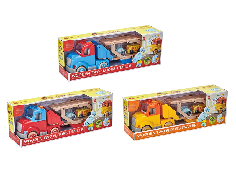 FREE WAY WOODEN TRUCK W/LIGHT & MUSIC(INCLUDE BATTERY) - HP1255522