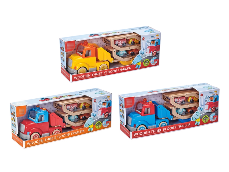 FREE WAY WOODEN TRUCK W/LIGHT & MUSIC(INCLUDE BATTERY) - HP1255523