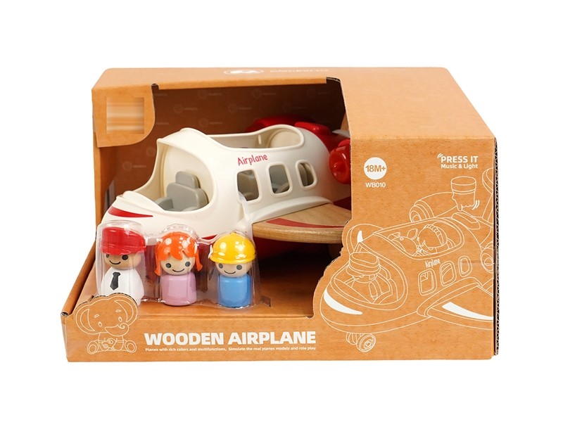 FREE WAY WOODEN PLANE W/LIGHT & MUSIC(INCLUDE BATTERY) - HP1255526