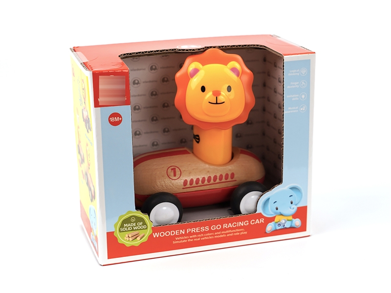 PRESS & GO WOODEN CAR W/SOUND - HP1255528
