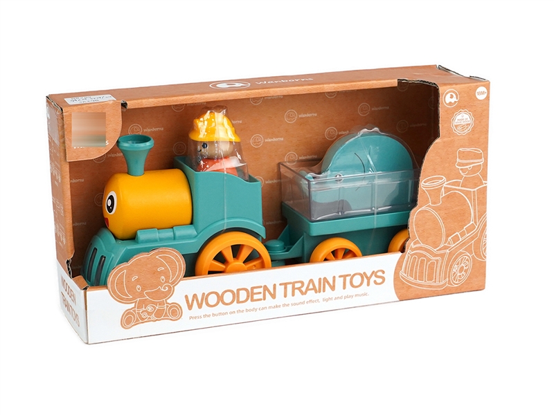 FREE WAY WOODEN TRAIN W/LIGHT & MUSIC(INCLUDE BATTERY) - HP1255535
