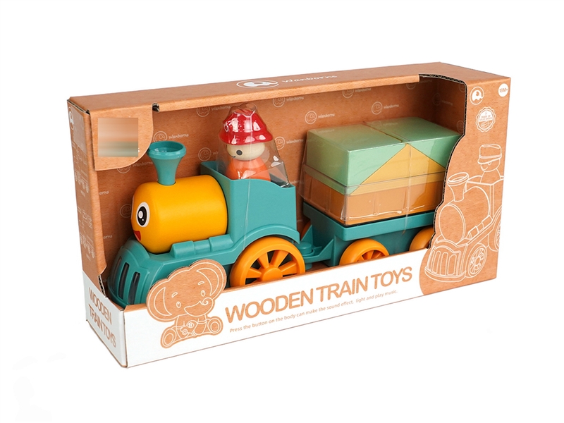 FREE WAY WOODEN TRAIN W/LIGHT & MUSIC(INCLUDE BATTERY) - HP1255537