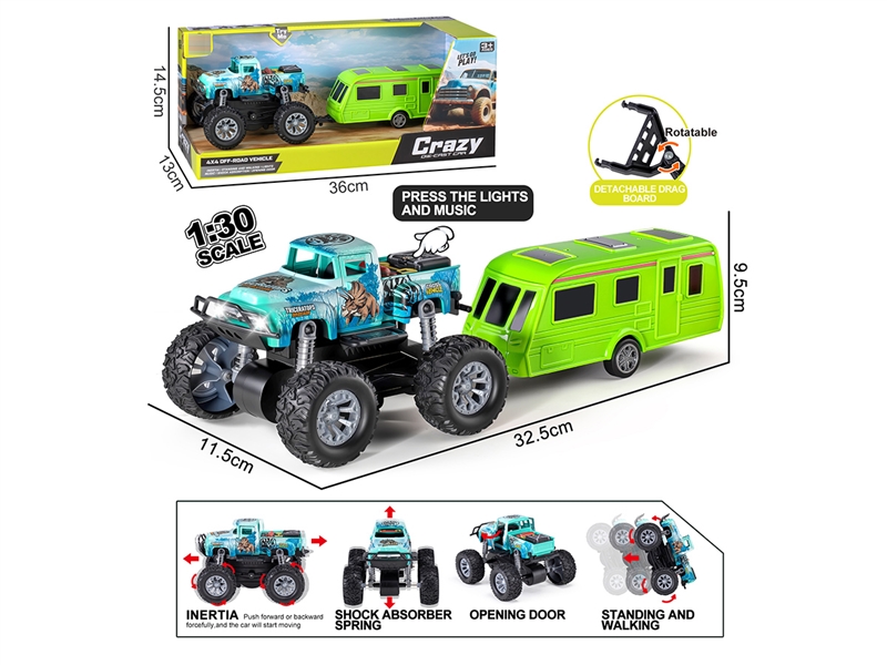 1:30 DOUBLE FRICTION DIE-CAST CAR SET W/LIGHT & MUSIC & CAN OPEN THE DOOR - HP1255838