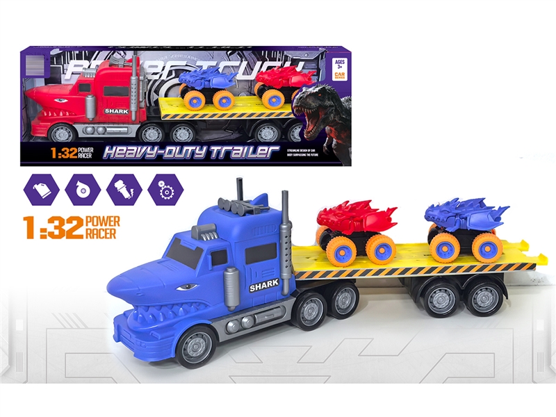 FRCITION SHARK TRUCK W/FREE WAY CAR 2PCS,2COLOURS - HP1255947