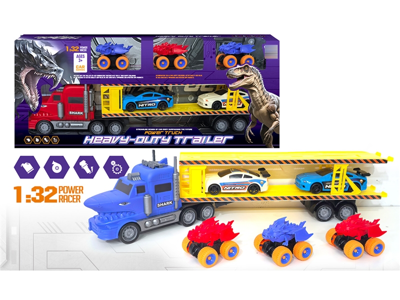 FRCITION SHARK TRUCK W/FREE WAY CAR 5PCS,2COLOURS - HP1255973