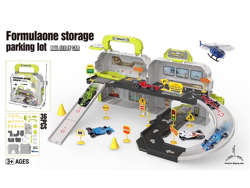 PARKING LOT W/1PCS DIE-CAST CAR，36PCS - HP1256036