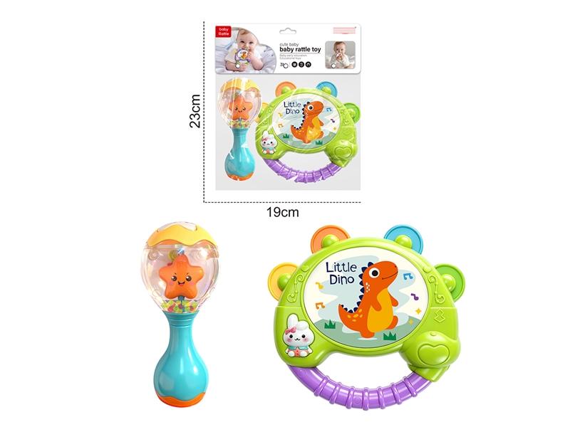 HAND BEAT DRUM W/LIGHT & MUSIC & BABY RATTLE 1PCS - HP1256456