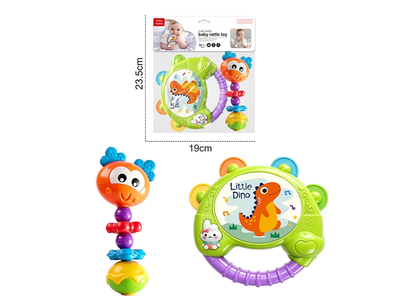HAND BEAT DRUM W/LIGHT & MUSIC & BABY RATTLE 1PCS - HP1256458
